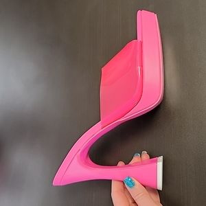 Nine West Retro Vintage 90s Platform Heeled Slide Sandals Women's Size 11